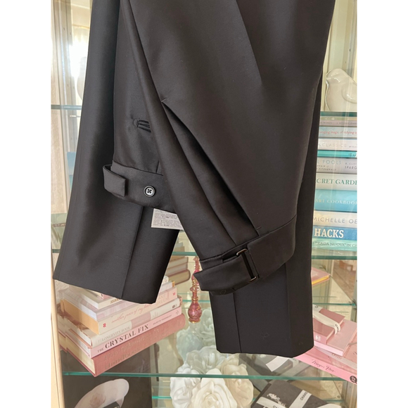 TOM FORD Pants - NWT Women's TOM FORD Raw Silk Black Pants L (48) Waist Buckle